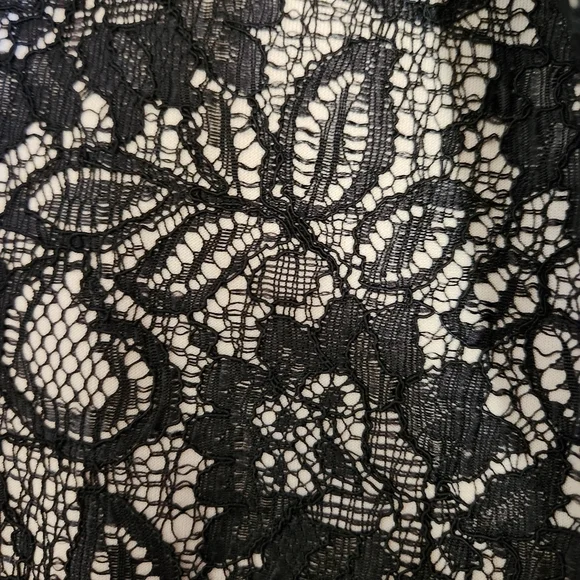 UNBRANDED sleeveless fit & flare lace mini dress cream black size small - Picture 6 of 6